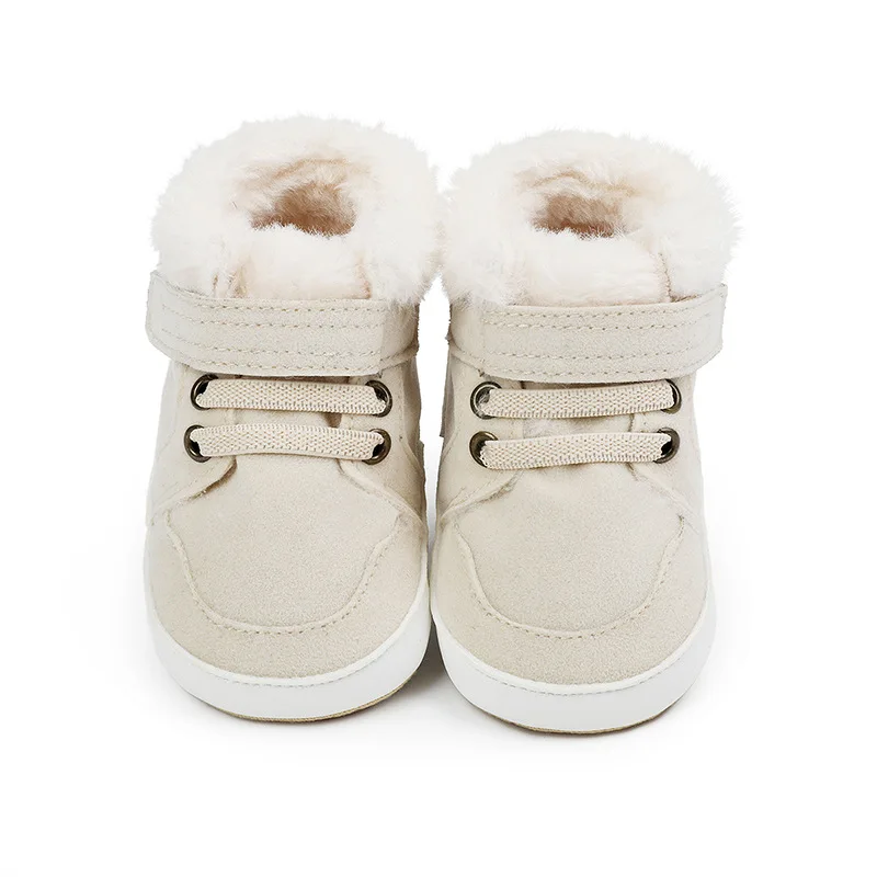New Arrival Add Plush Fur Design Winter Baby Toddler Warm Shoes 2022 Christmas Baby Shoes for Boys and Girls manufacture