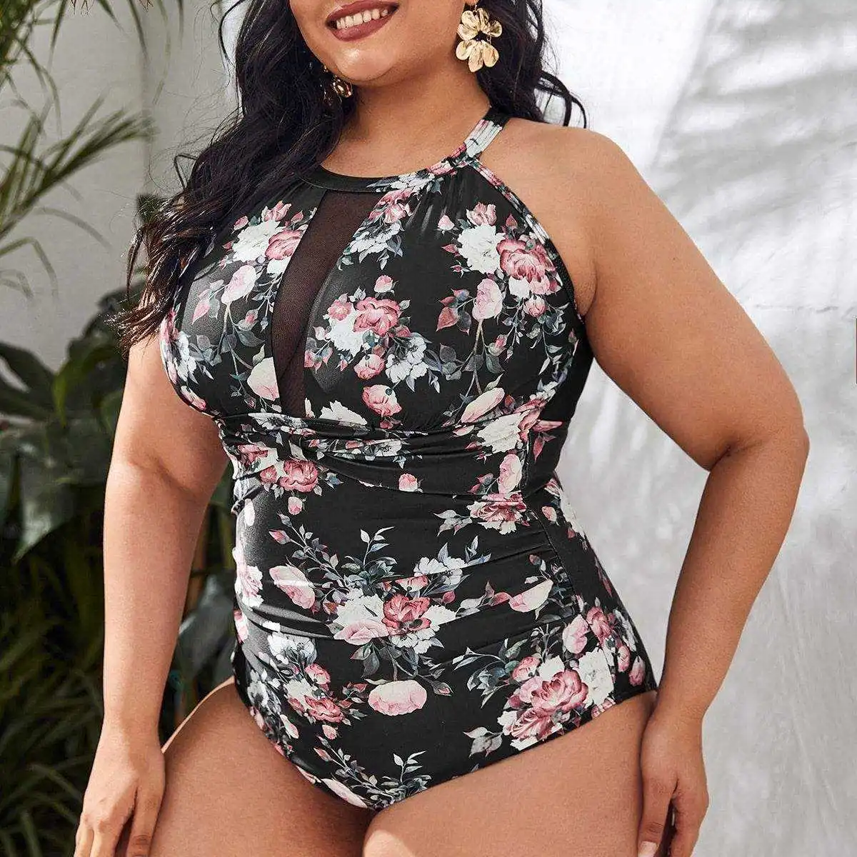 Hot Flower Print Push Up Big Size Brazilian Bikini Plus Size Women