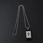 Pendant Personalized Men's Hip Hop Stainless Steel Carved Scorpion Cow Black Square Pendant Necklace