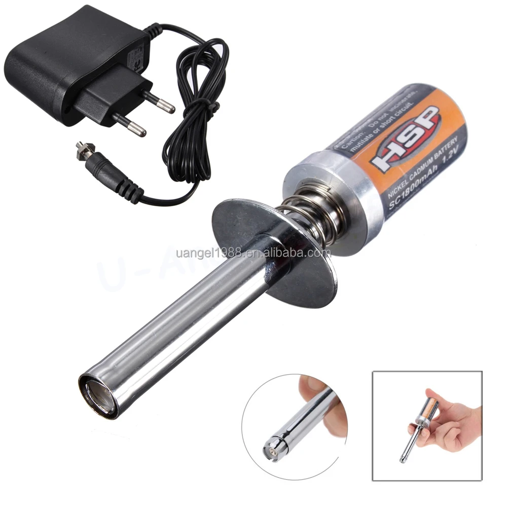 RC Nitro 1.2 V 1800mah / 3600mah RECHARGEABLE GLOW PLUG starter Igniter AC Charger for Gas Nitro Engine Power 1/10 1/8 RC Car