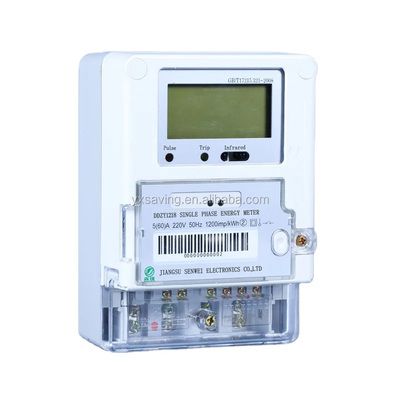 Single Phase Prepaid Energy Meter Supports Remote Recharge Ic Prepaid