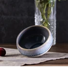 Round Ceramic Bowl 2021 New New Design Light Blue Blue Deep Round Restaurant Ceramic Bowl