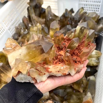 Wholesale natural large yellow crystal cluster smoky citrine clusters Smoky quartz crystal stone clusters