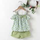 Baby Custom Hot Selling Summer 3 Colors Baby Girls 2 Piece Shorts 2021 Custom Kids Boutique Clothing Sets