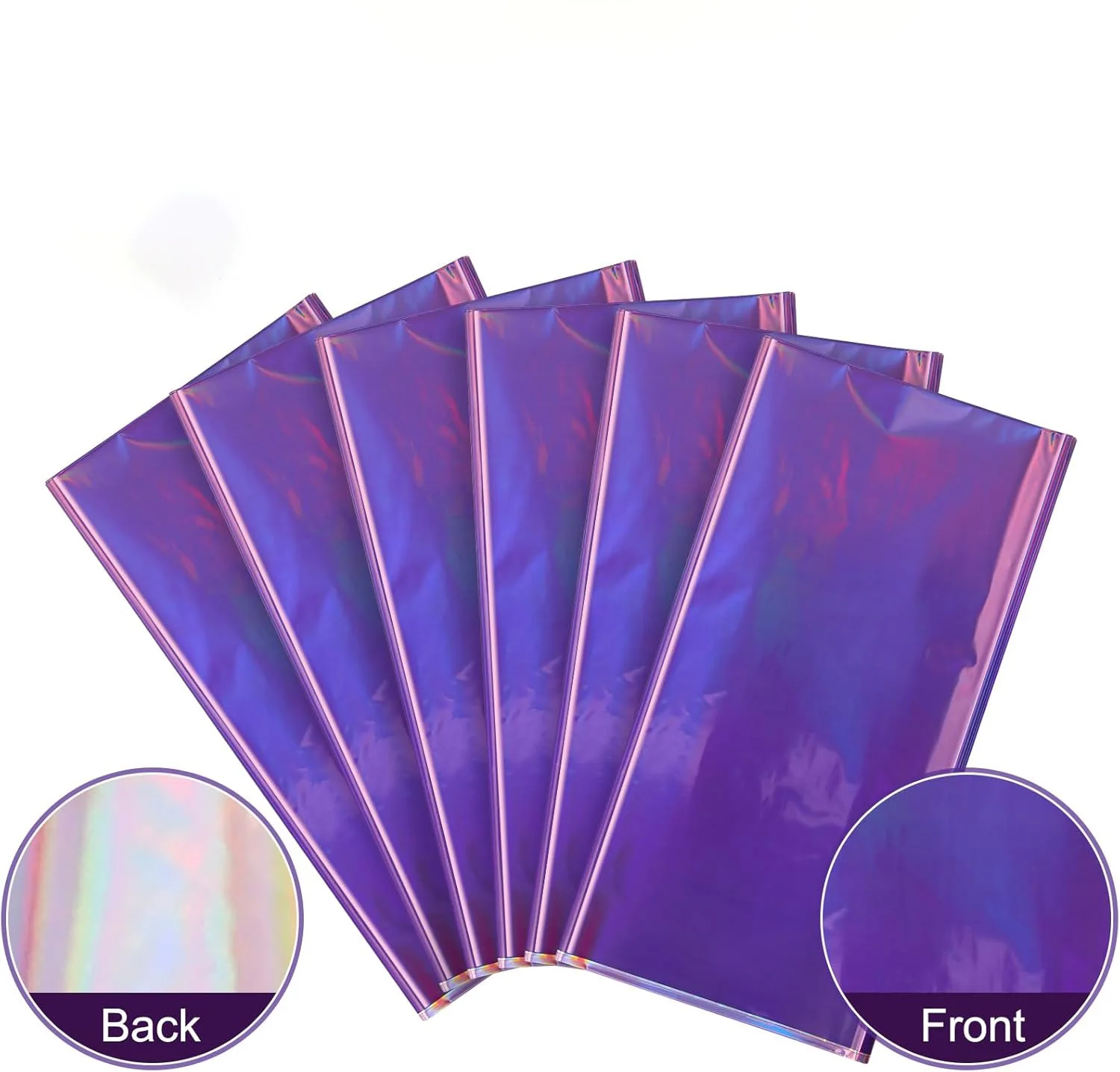 Waterproof Dinner Custom Rectangular Pvc Plastic Print Lridescent Laser Colorful Purple Disposable Table Tablecloth For Party