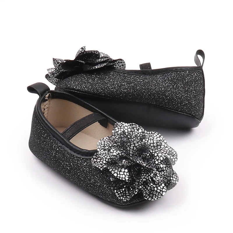 New Arrival Bling Design Princess Shoes for Baby Girls 0-15 Months Light Anti-Slippery Cotton Insole Leather Autumn Walking supplier
