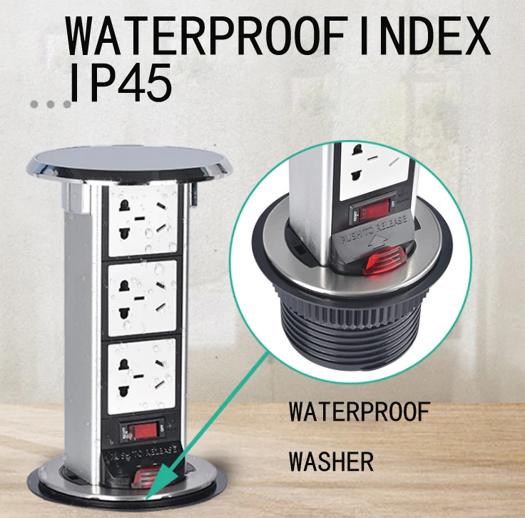 Smart Wireless Charging Desktop Socket Lift Kitchen Conference Table Power Socket EU Desktop Socket