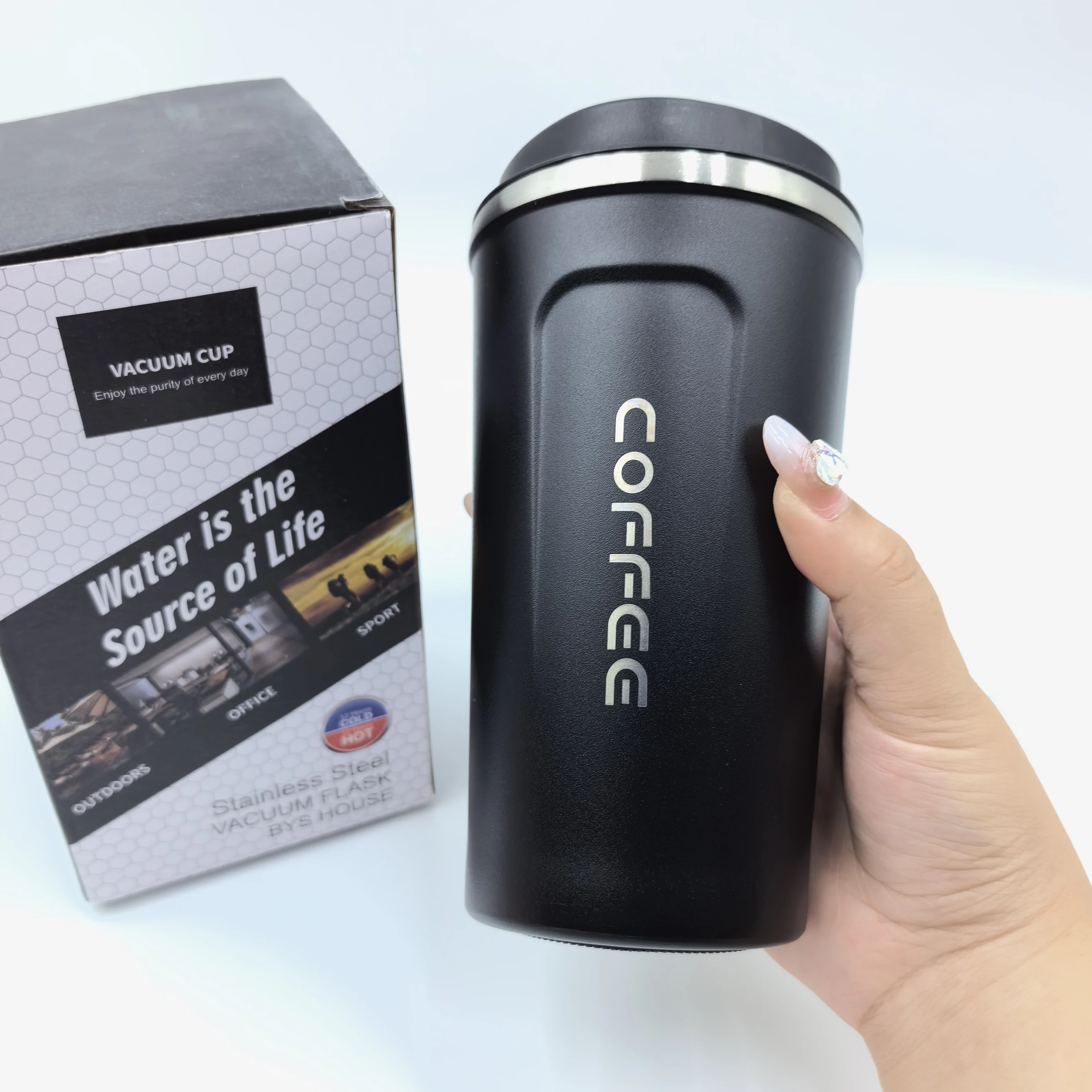 Leak-Proof Thermos Travel Thermal Vacuum Flask Insulated Cup Milk Tea Water Bottle 380/510ML 304 Stainless Steel Coffee Mug