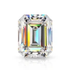 GIGAJEWE White D Color Moissanite Stone Loose Gemstone With Certificate Emerald Cut Synthetic Diamond