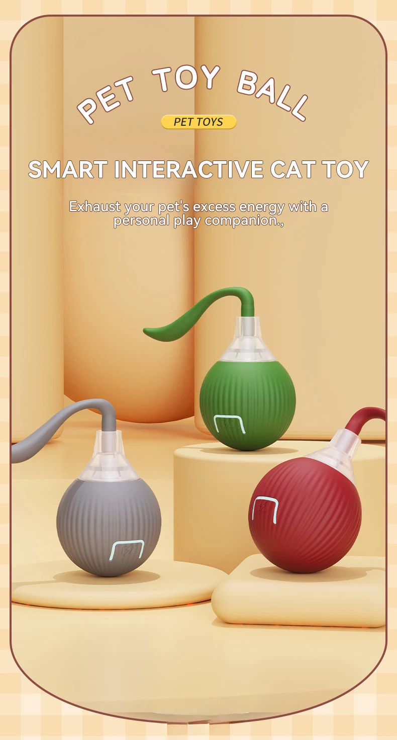 Bite-resistant Automatic Cat Teaser Ball Cat Toy Ball High on Boredom Reliever with Rope Pet Supply Jumping Ball factory