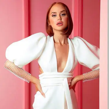 V-neck Back-less Bodycon Dress Party 