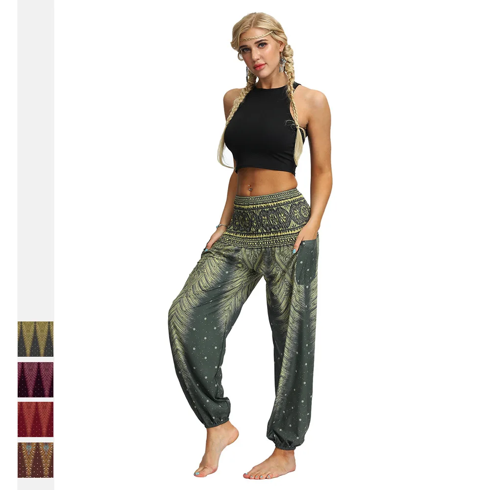 HANA+Dora Mens Hippie Baggy Boho Aladin Trousers Harem Yoga Pant