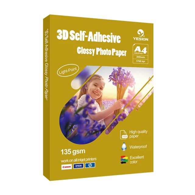 135gsm 3D glossy self-adhesive photo paper