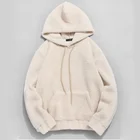 Hoodie Warm Custom Winter Men Faux Fur Hoodie Solid Warm Sherpa Fleece Hoodie