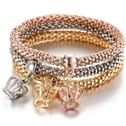 Gold Charm 2021 Saudi Women Accessories Stretch Gold Silver Plated Charm Bracelet Jewelry