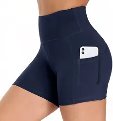 Women Biker Shorts with Pocket Custom Printed Yoga Pants Short Women Workout Gym Sport Leggings Sports Short