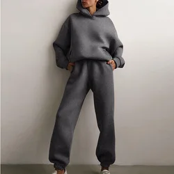 Ying Tang Custom Autumn Winter New Style Women Fashion Casual Hoodie Sweatpants Two-piece Set Without Strings OEM/ODM
