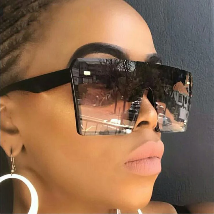 Gafas de Sol lentes de Moda Oversize Square Hommes Femmes Fashion Eyewear Lunettes de soleil 