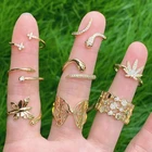 Stone Copper Ring Rings Gold Plated Butterfly Snake Cross Pave Clear Stone Zirconia Brass Copper Ring