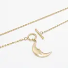 Beads Necklace Wholesale Moon Choker Stainless Steel Beads Chain Pendant Moon Necklace