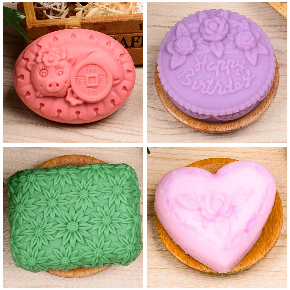 Fashionable patterns non-stick soft guest 3d flower soap molds handmade custom scilicine mould for soap making