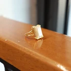 Natural Stone Rings Chris April 925 Silver 18k Gold Plated Marble Natural Stone Gold Raw Gemstone Rings
