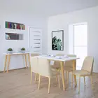 Style Table Modern European HOMEMORE Modern Design Style Dinning Room Brown Color Cheap Furniture Dining Table Wood