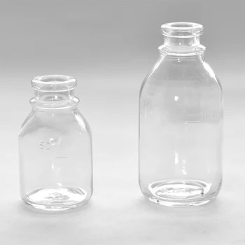 50ml 100ml 250ml 500ml clear amber glass infusion bottle with rubber stopper and aluminium plastic cap USP typeI,II, III