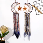 Pure Manual Weaving Dreamcatcher Moon Shaped Pendant Children Room Decoration