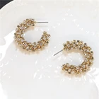 Stud Hoop BXY 2021 Fashion Jewelry Crystal Copper Stud Earrings Gold Plated Earrings Hoop Earrings For Women