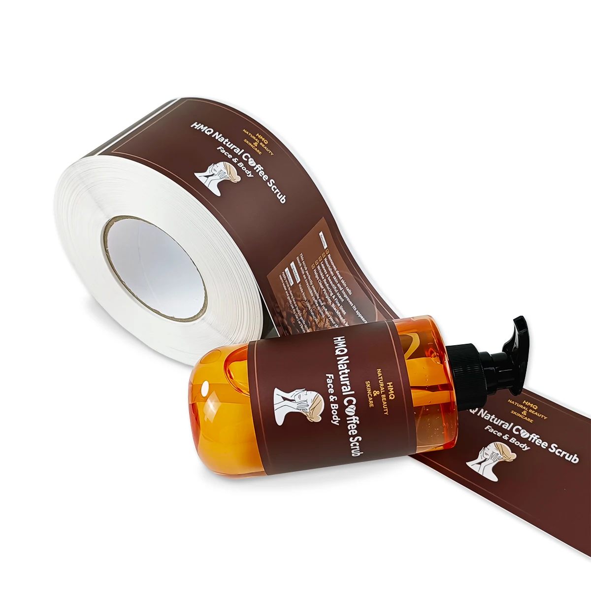 Custom Luxury Waterproof Logo Packaging Cosmetics Bottle Vinyl PET Adhesive Labels Roll Skincare Shampoo Stickers Printing