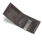 Leather Men China Manufacture Pure Black Brown Genuine Leather Short Wallet For Men