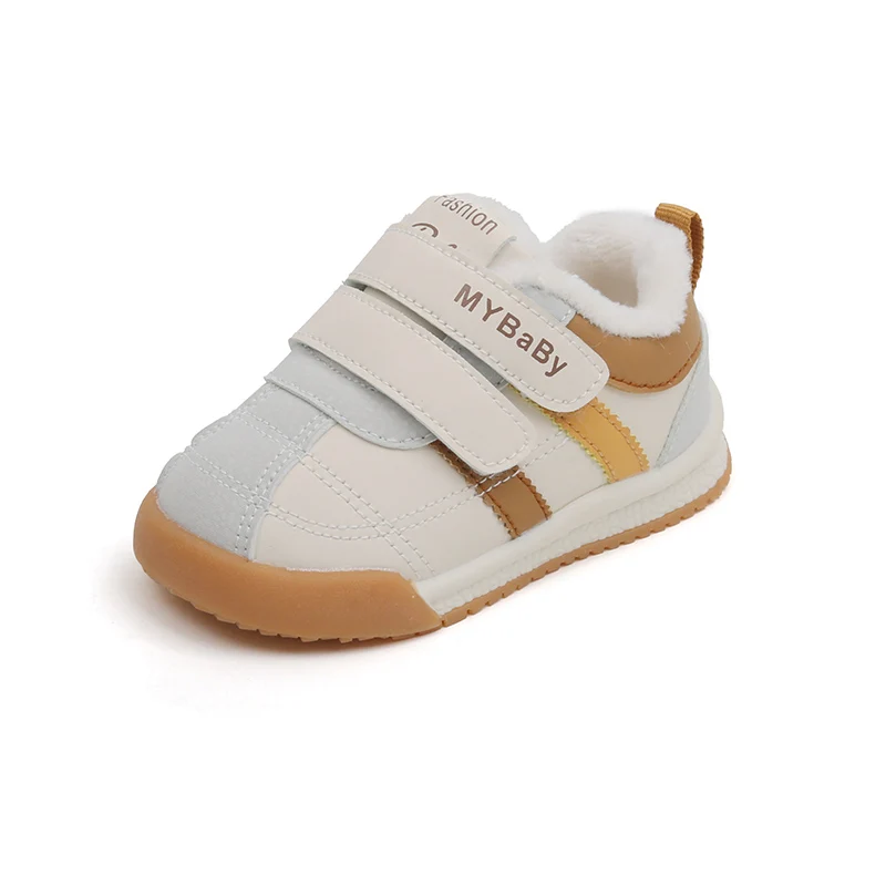 Newest Winter Walking Kids Shoes Soft Rubber Soled Sneakers Plush Fleece Toddler Baby Shoes details