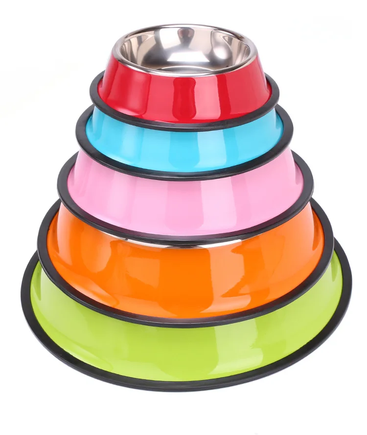 Stainless Steel Durable Custom Printing Dog Bowl Large Size Pet Bowl for Big Dog Food Grade 30cm Cheap Dog Bowl factory