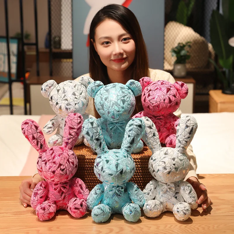 Factory customized stuffed animals toys hot stamping bear rabbit bunny soft toy custom key chain for birthday gifts dolls