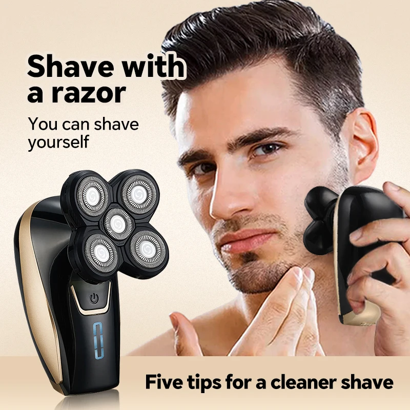 Five-Blade Stainless Steel Razor Electric Rotary Shaver with USB Charging for Face for Household RV Hotel Use details