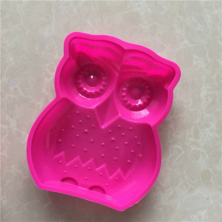 2023 new arrival high quality cute Single Owl Silicone Cake Mold Animal Silicone Baking Mold soap candy moulds