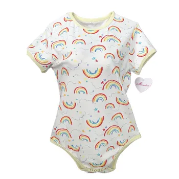 wholesale rainbow baby style adult romper ddlg adult bodysuits custom printed adult onesie pajamas