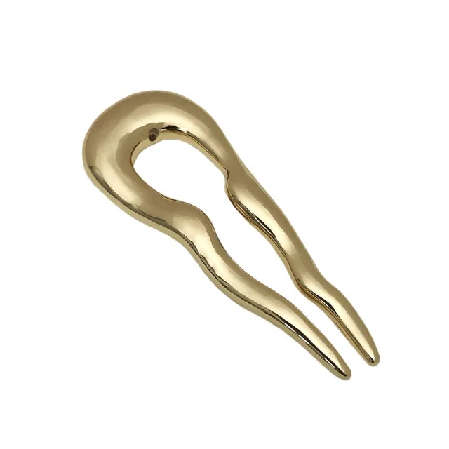 Wholesale Hairpins Simple Elegant Metal Bows Silver Gold U Shape Hair Fork for European Women Fashion Hair Accessories