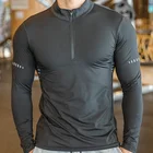Gym Men's T-shirt Men's Gym Workout Training Running Soccer Men's Sport Long Sleeves Tshirt For Men