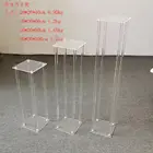Wedding Acrylic Crystal Rectangle Frame Centerpieces Flower Stand For Wedding Table Decoration