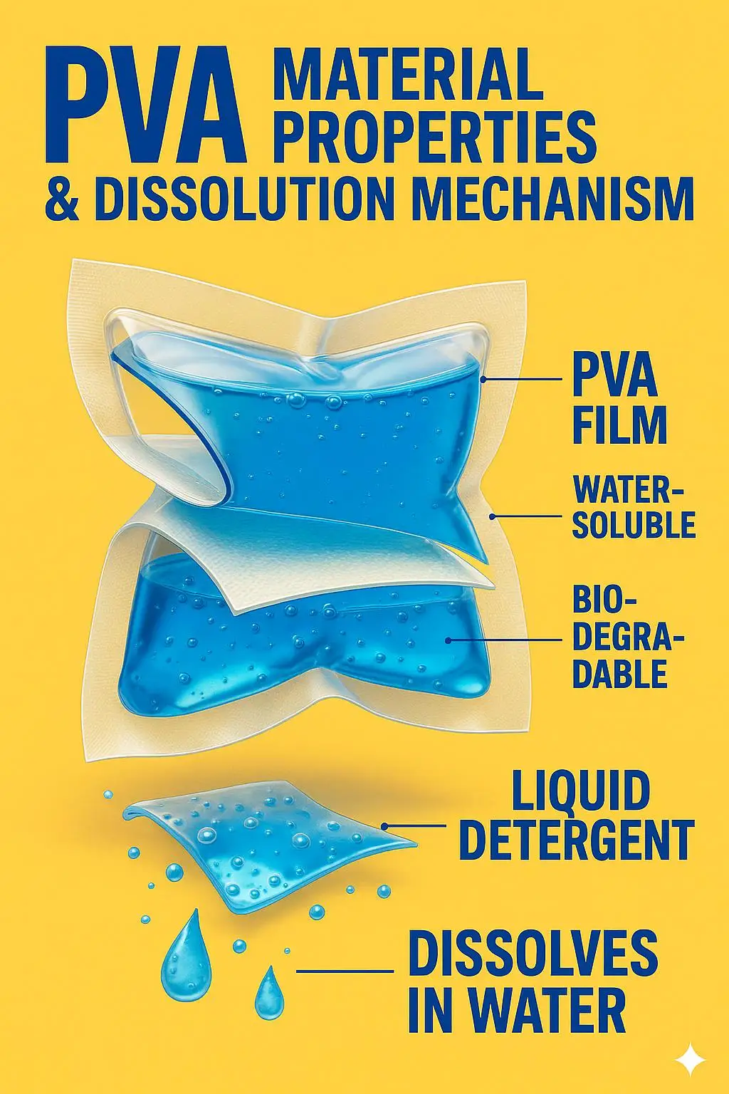 Custom Thick Plastic PVA Roll Film Water Soluble for Sealing Automatic Packaging Laundry Detergent Pods Dishwasher Tabs Heat - detail 6