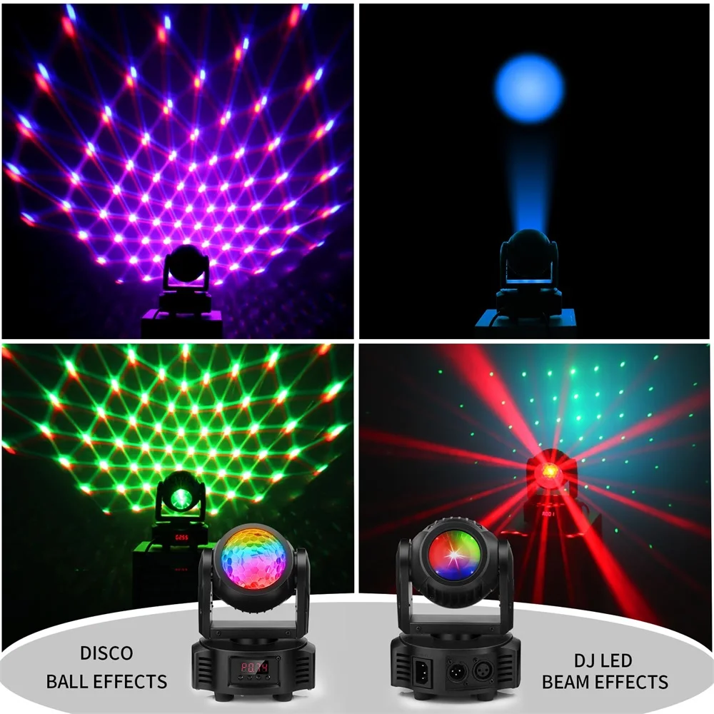 40W DMX512 RGBW LED Moving Head Stage Light Remote Control Sound Activated Disco Club Bar DJ Party Live Show Ambient Light