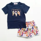 Summer Set Sets Summer Puresun Short Set Toddler Kids Clothing Sets Fishing Embroidery Cotton Shirt And Seersucker Shorts