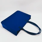 Bag Blue Custom Wholesale Felt Bag Shopping Gift Bag Can Be Printed LOGO Blue Leather Casual Felt Tote Bag Large Pockets