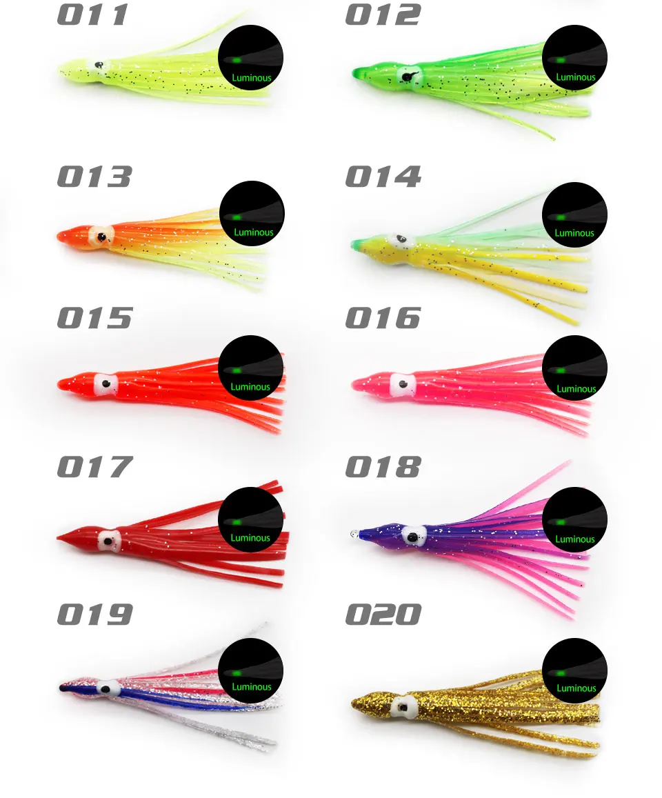 Customized Soft Plastic Trolling Fishing Using Octopus Skirts And