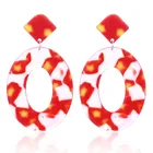 Resin Hoop 2021 Acrylic Personality Variegated Resin Hoop Earrings Polygonal Earrings