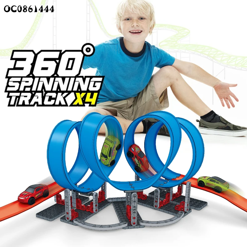 360 degree spinning high speed racing assembly track cars rail tboys games and toys
