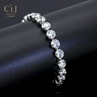 Bezel Sterling Silver Silver CIJ Hot Sale 4MM Bezel Round AAAAA CZ Diamond 925 Sterling Silver Jewelry