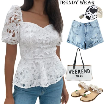 2022 Trendy New Arrival Summer Casual Elegant V Neck Ruffled Sleeve Ladies Shirt Woman Tops Fashionable Blouse